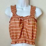 Roxy Orange/Pink/White Rouched Crop Top Size Large Photo 0