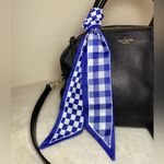Blue & White Checkered / Plaid Bag Twilly Scarf NEW Photo 1