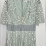 Mac Duggal  93784 Embellished V-Neck Column Ethereal Fairy Gown in Mint, Size 4 Photo 3