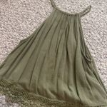Divided Army Green Cropped High Neckline Top Photo 2
