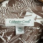 Coldwater Creek Brown & White Leaf Pattern 100% Cotton Long Sleeve Jacket MP Photo 11