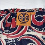 Tory Burch  Cotton Silk Blend Swirl Print Blouse Shirt Red Blue White‎ Sz 4 Women Photo 1