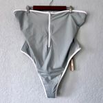 SKIMS  Pacific Blue Sporty Zipper Swim Strapless One Piece Size 4x Photo 5