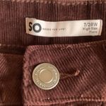 SO  Y2K Size 7 High Rise Women’s Brown Flare Corduroy Pants. Preloved Photo 4