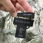 Tahari  Women’s 100% Linen Wide Leg Pants Pull On High Rise Crop Printed XL Photo 7