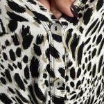 NWT  Animal Print Cardigan Button Front White Black XL Chico's Size 3 Photo 6