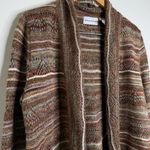 Alfred Dunner Open Front Sweater Cardigan Neutral Tone Women’s Sz Large Metallic Brown Photo 1