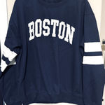 New York Popular Boston Sweatshirt Navy Blue sz XL Preppy Academic Old Money Photo 0
