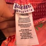 Blueberi Boulevard Embroidered Milk Maid Dress Coral Pink Puff Sleeve Ruffle Hem Size XL Photo 8