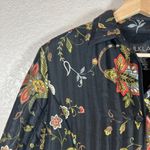 Silkland Quilted Jacket Womens Large Petite Silk Floral Artsy Mature Boho Black Size L petite Photo 1