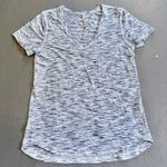 Lululemon What The Sport Tee Tiger Space Dye Black White V-Neck Shirt Size 6 Photo 1