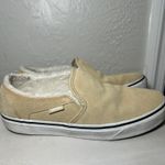 Vans ‎ Asher Womens Suede Slip On Fur Lined Shoes Size 8 Beige Comfort Casual Photo 3