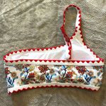 Floral Swim Mod Paisley Print Whip Stitch One Shoulder Bikini Swimsuit White Photo 2