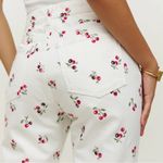 Reformation Cherries Embroidered High Rise Straight Size 28 Festival Preppy Photo 7