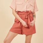 FRNCH NWT  Yellow High Waisted Tie Belt Shorts M Photo 8