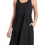Frye  Tiered Sleeveless Cotton Blend Black Dress Size S Casual Boho Photo 0