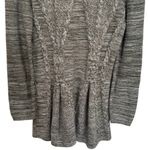 Neiman Marcus  Green Ivory Tight Knit Long Sleeve Chucky Pleated Sweater Size M Photo 5