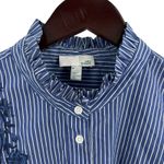 14th & Union  Striped Button Front Embroidered Floral Shirt‎ Size Medium Photo 2