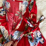Xhilaration women’s red floral tie romper Photo 2