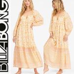 Billabong NEW NWT “Endless Sunset” floral long sleeve maxi dress yellow pink Photo 0