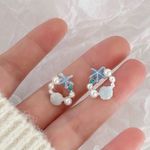 Starfish Shell Earrings Silver Photo 1