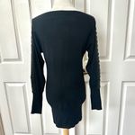 Bedo black long sleeved sweater dress with rhinestone arm detail Photo 2