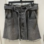 Free People WE THE FREE by  East Of Eden Paperbag Mini Denim Skirt size 30 gray Photo 2