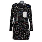 Mac Duggal NWT Size 0 LBD Style 93811 Black Long Sleeve Embellished Mini Dress Photo 3