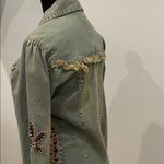 Embroidered Denim button up western style shirt Blue Photo 4