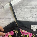 Joseph Ribkoff  Top Cold Shoulder Floral Chain Print Size 6 Black 3/4 Sleeve Photo 3