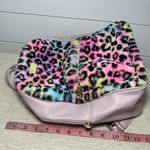 Betsey Johnson Luv rainbow ombré cheetah leopard furry fluffy faux fur backpack Photo 14