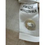 Faherty  Gemina Dress Womens Medium Beige Stripe Pleated‎ 100% Linen Shift Beach Photo 5