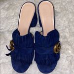 Gucci  Women's GG Navy Fringe Sandals Photo 8