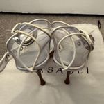 Casadei  Women’s Clear & White Leather Strappy Heeled Sandals Size 6 Photo 1