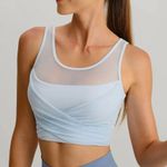 Berlook Activewear Light Blue Mesh Cross Photo 0