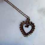10K Solid Yellow Gold YG Chain JCM Heart Pendant Charm Diamond Necklace Photo 5