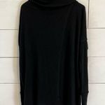 Free People We The Free Black Beach Split Back Ribbed Cowl Neck Top. Size Medium. Photo 3