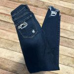 American Eagle  Outfitters Women's Dark Blue Distressed Skinny Jeans Photo 2