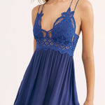 Free People  One Adella Slip Royal Blue Lace Mini Dress Sz. S Photo 0