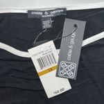 Cable & Gauge Woman NWT Size 3X Black w/ Ivory Piping Viscose Knit Top Blouse Photo 4