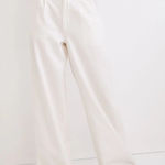 Madewell Cotton-Linen Pleated Wide-Leg Pants White Lighthouse Size 2 Photo 0