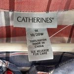 Catherines 1X 18W 20W Twist Front Tunic Top Plaid Half Sleeve Preppy Flattering Photo 5