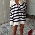 Free People  Coastal Stripe Pullover in Champagne Navy Combo Size Small Photo 0