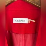 Calvin Klein 10 Sharp Vibrant Red Classic Wrap Over Pocketed Coat Dress Photo 8