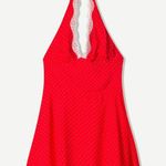 Bershka  Embroidered Red Polka Dot Mini Dress Photo 1