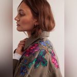 Free People New We The Free by Velvet Roses Green Utility Military Shirt Top Photo 2