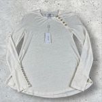 Derek Lam  10 Crosby Sailor Tee In Soft White Long Sleeve Linen Gold Button Sz XS Photo 3