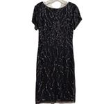 Adrianna Papell Women's Size 8 Navy Sequin Knee Length Dress Photo 6