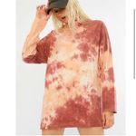 Free People  Women's Long Sleeve Be Free Tie Dye Tee Shirt Top Orange Small Photo 2