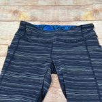 Lululemon   Pace Rival Crop 22" Cyber Stripe Naval Blue Black Women’s sz 6 Photo 8
